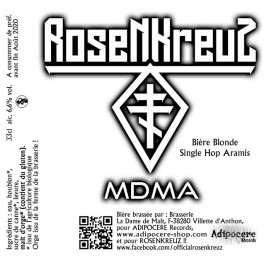 ROSENKREUZ - MDMA - Bière Blonde Single Hop 33cl 6.6% Alc