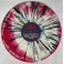 DEATH - Fate - LP Custom Merge [Red And White] With Black, Cyan Blue And Royal Blue Splatter